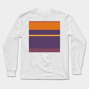 A pretty patchwork of Grape, Deep Ruby, Dark Salmon, Brownish Orange and Yellow Orange stripes. Long Sleeve T-Shirt